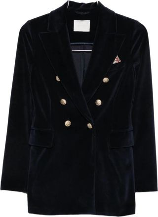 Circolo 1901 Katoenen Double-Breasted Jas - Dames - Blazers - Blauw - S - Katoen - Jassen