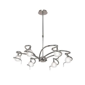 Netlighting Dali Telescopic Pendant Semi Flush Convertible 6 Light G9 Chrome in Grey