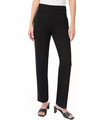 Jones New York High-Rise Straight-Leg Pants In Black