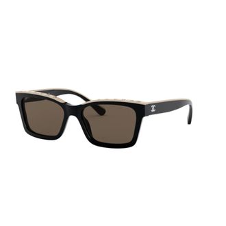 Chanel Sunglasses, female, Black, Size: 54 MM Square Sunglasses