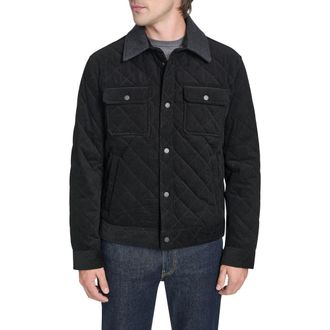 Cole Haan Quilted Shirt Jacket in Black at Nordstrom Rack, Size X-Large