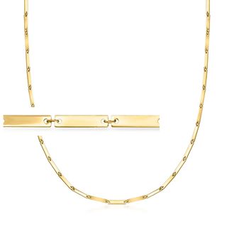 Ross-Simons Italian 10kt Yellow Gold Rectangular-Link Necklace