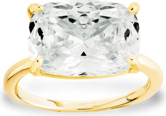 Sterling Forever East West Cubic Zirconia Ring in Gold at Nordstrom, Size 8