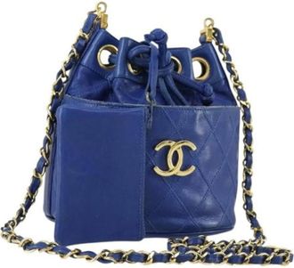 Chanel Pre-owned Bucket Bags, female, Blue, Size: ONE SIZE Pre-owned Bucket Bag