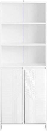 SoBuy SoBuy Mobiletto Alto da Bagno con Cesto per Biancheria, Armadietto per Lavanderia Bianco 60x30x170cm BZR155-W