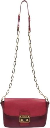 Miu Miu Borsa a tracolla con catena Pre-owned in pelle bordeaux - - Pre-owned - Donna - Rosso - ONE SIZE