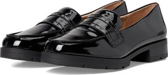 Life Stride London Loafer/Moc Shoes Womens Flat Shoes Black Patent : 8.5 W (C), Faux Leather