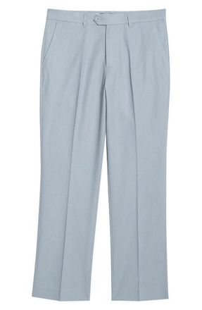 Percival Tailored Fit Flat Front Linen & Cotton Suit Pants in Light Blue at Nordstrom, Size 30