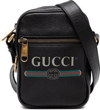 Gucci Pre-owned Gucci Mini Grained Calfskin Logo Crossbody Unisex 574803 520981