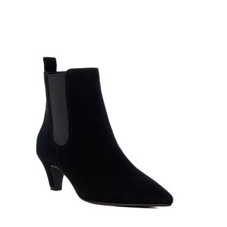 Dune London Womens Ladies Obvious - Suede Mid Heel Chelsea Ankle Boots - Black material_leather1 - Size UK 8