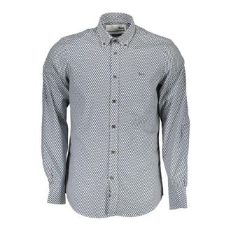Harmont & Blaine Blauw Katoenen Overhemd met Knoopsluiting - Heren - Casual Overhemden - Blauw - L - Katoen - Overhemden