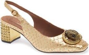 Kurt Geiger Chelsea Block Heel Slingback Pump in Gold at Nordstrom Rack, Size 6Us / 36Eu