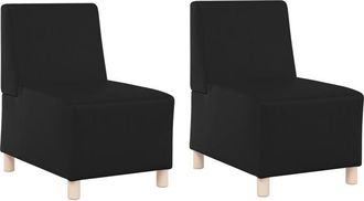 vidaXL Modular Sofa Unit Armless 2 pcs Black 55 x 74 x 82 cm Vidaxl