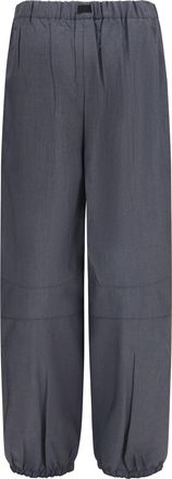 Prada Womens Wool And Mohair Pants Slate Grey Merino (ovis Aries) Trousers