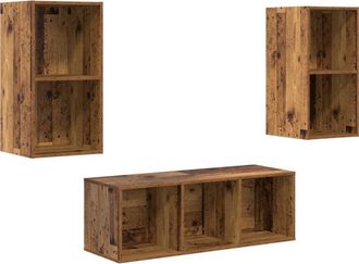 vidaXL Vidaxl - tv Cabinet Set 3 pcs Old wood 37 x 37 x 107 cm Engineered wood