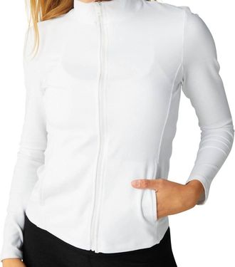 Beyond Yoga Spacedye On The Go Mock Neck Jacket In Whtlt