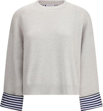 Brunello Cucinelli Gray Cashmere Cashmere Womens Sweater