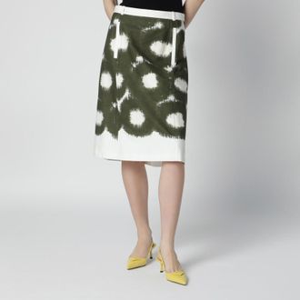 Prada Cotton skirt with military green pattern