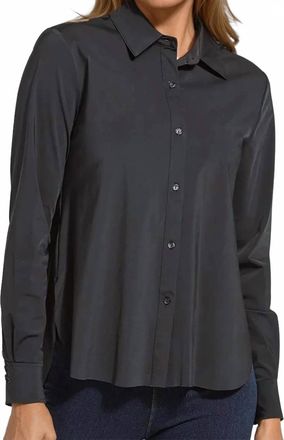 Lyss&eacute; Connie Slim Button Down Top In Black