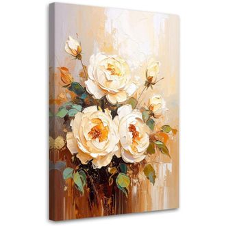 Artgeist Quadro su tela, Rose Fiori color crema Bouquet - 70x100