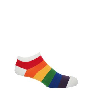 Peper Harow Block Stripe Mens Trainer Socks - Rainbow