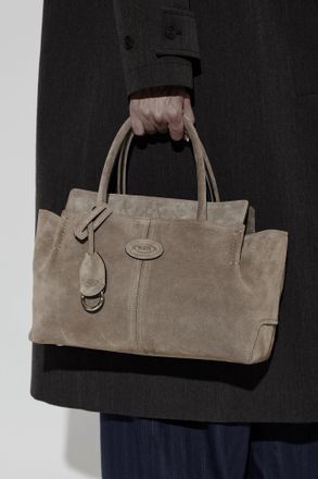 Tod's Suede Bag With Small Logo, Womens, Grey