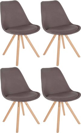 Clp Clp - Set De 4 Butacas De Sal&oacute;n Sofia En Tela Gris Topo Natural (redondo)