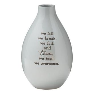 Tag We Heal We Overcome Dark Gray Ceramic Decorative Vase at Nordstrom