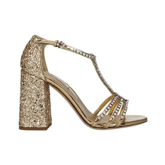 Miu Miu High Heel Sandals, female, Yellow, 4 1/2 UK, Rhinestone Open Toe High Heel Sandal