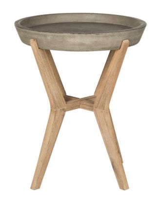 Safavieh Celeste Indoor/Outdoor Modern Concrete Round 21.2In End Table