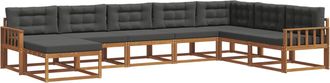 vidaXL Conjunto De Sof&aacute;s De Exterior 8 Uds. Natural Y Antracita Vidaxl