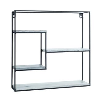 Oresteluchetta Estante De Pared Cuadrado De Metal 40x40 Con 4 Niveles Vanity 2
