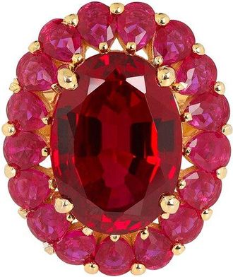 Tiramisu 14K Plated 10.30 ct. tw. Lab-Created Ruby Ring