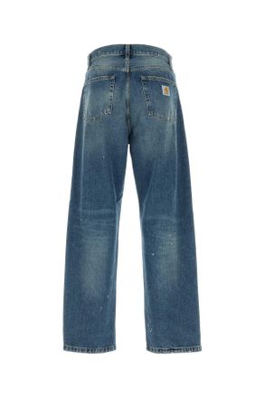 Carhartt Work in Progress Mens Denim Landon Pant Bluedestroywashsplatter Exterior: Cotton Jean