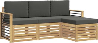 vidaXL Conjunto De Sof&aacute;s De Exterior 4 Uds. Blanco Y Antracita Vidaxl