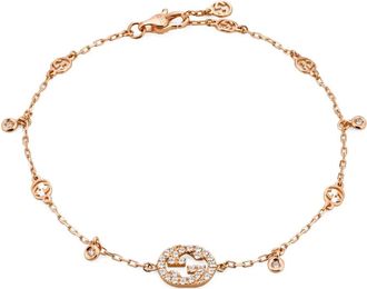 Gucci Interlocking Gourmette armband - Roze