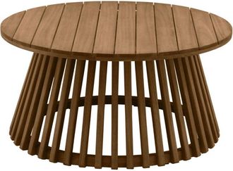 Miliboo Mesa de centro de jardín redonda de madera maciza 80 cm - NASSAU