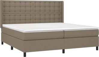 vidaXL Vidaxl - Cama Box Spring Colch&oacute;n Y Luces Led Tela Gris Taupe 200x200 Cm