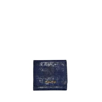 Miu Miu Pre-owned Vintage Compact Wallet - Dames - Vintage Accessoires - Blauw - ONE Size - Leer - Vintage