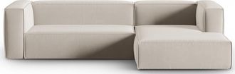 BLOOMINGLOFT 4-Sitzer Design Ecksofa Mackay mit Eckteil rechts, Samtbezug