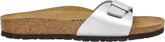 Birkenstock Madrid Birko-Flor Sandalen - Dames - Sandalen - Grijs - 40 EU - Leer - Schoenen