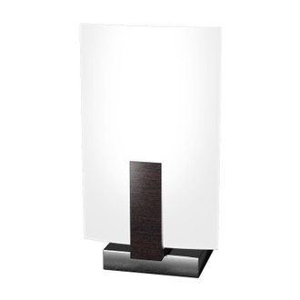 Top-Light Top-light - Abatjour Contemporaneo Wood Metallo Neroweng&egrave; Vetro Bianco 1 Luce E27