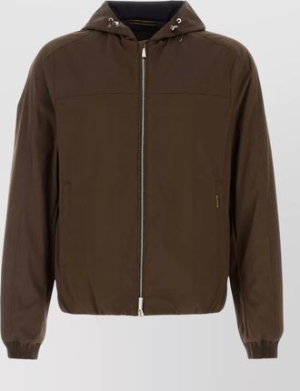 Moorer stretch polyester albori jacket hood and pockets