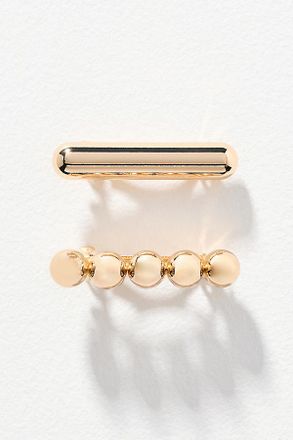 Kitsch Metal Barrettes, Set of 2