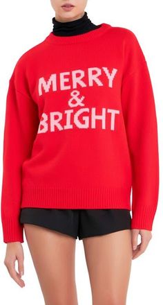 English Factory Lettering Sweater in Red at Nordstrom, Size Large