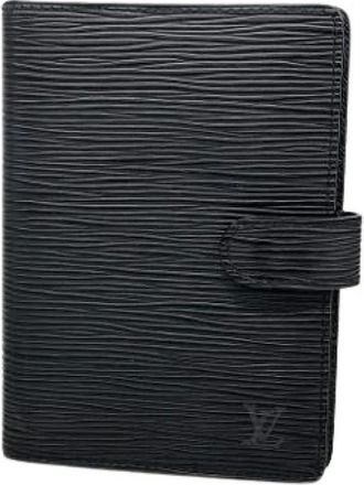 Louis Vuitton Vintage, unisex, Zwart, ONE Size, Leer, Pre-owned Leather Wallet