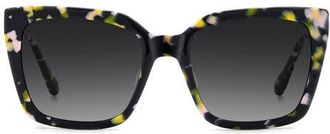 Kate Spade New York lilah 55mm gradient polarized square sunglasses in Black Multicolor/Grey Polar at Nordstrom