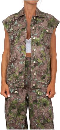 Liu Jo Gilet met print - Dames - Bodywarmers - Veelkleurig - XS - Katoen - Jassen