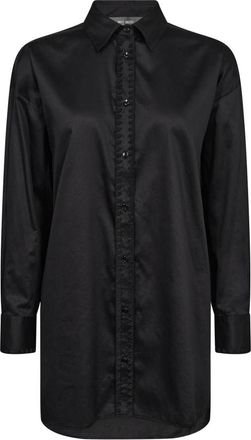 Mos Mosh MOS Mosh, Overhemden, Dames, Zwart, S, Katoen, Zwarte Geborduurde Overhemd met Kraag