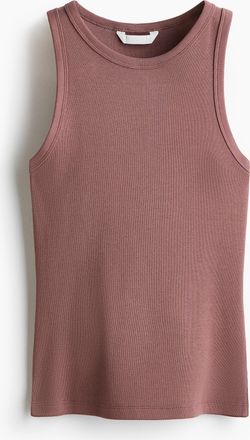 H&M Geripptes Baumwoll-Tanktop - Pink
